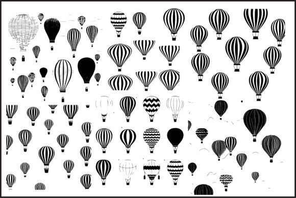Download Hot Air Balloon Vector Silhouette - Balloon vector Collection