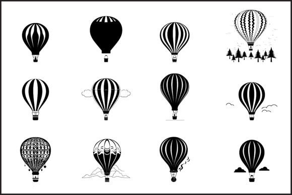 Download Hot Air Balloon Vector Silhouette - Balloon vector Collection