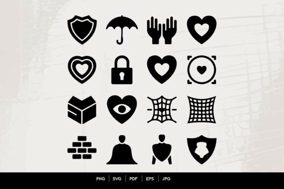 Download Black Protection and Safety Icons Set - Premium Resources