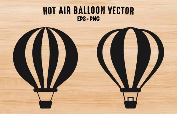 Download Hot Air Balloon Vector Black Silhouettes - Balloon vector Collection